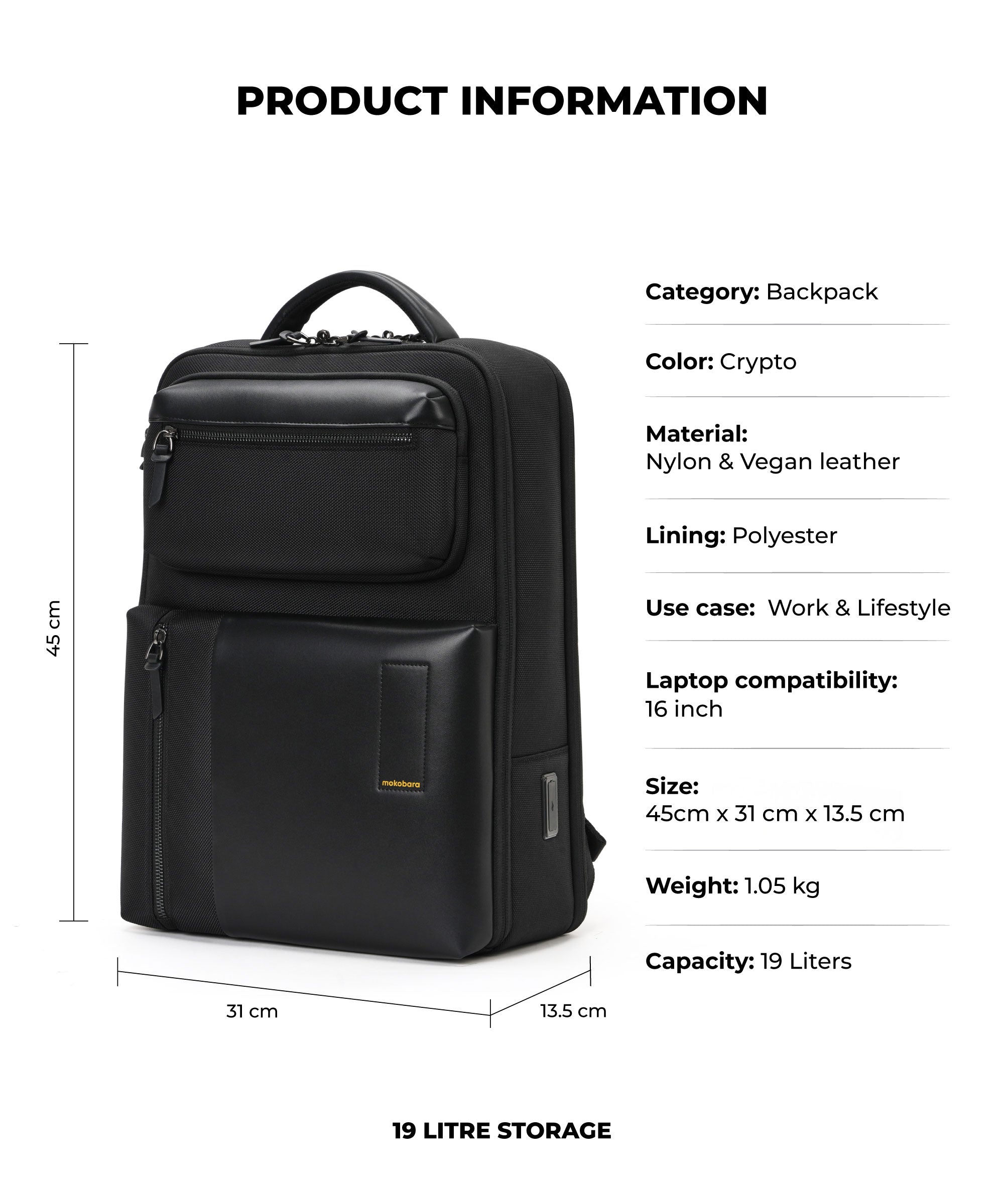 Work Backpack - 19L